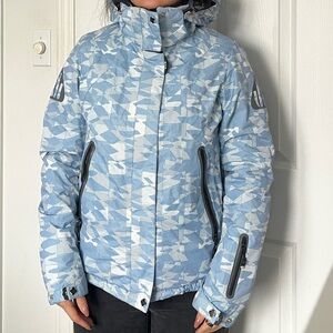 Women's Blue Patterned Snowboard/ Ski Jacket